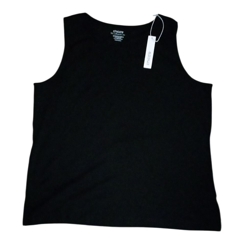 New Chico's Pima Cotton Pocket Tunic Tank XXL
